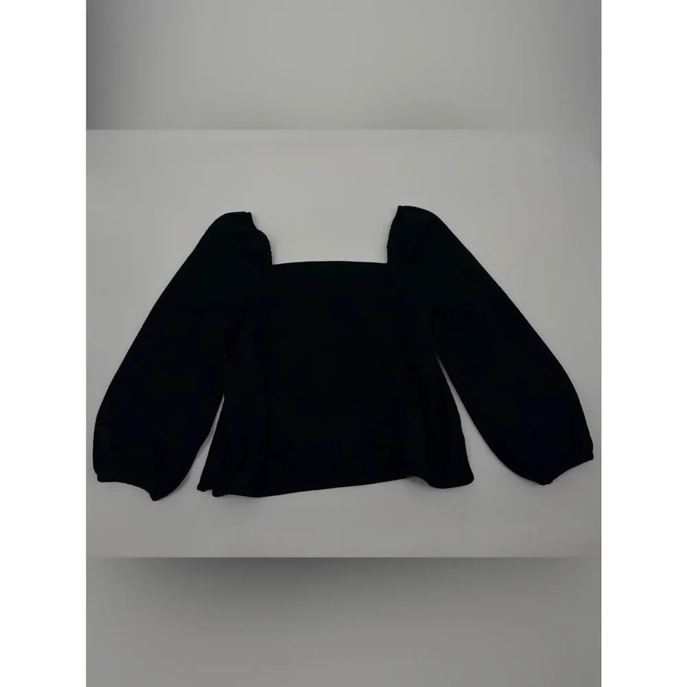 Madewell | Crepe Square-Neck Puff-Sleeve Top